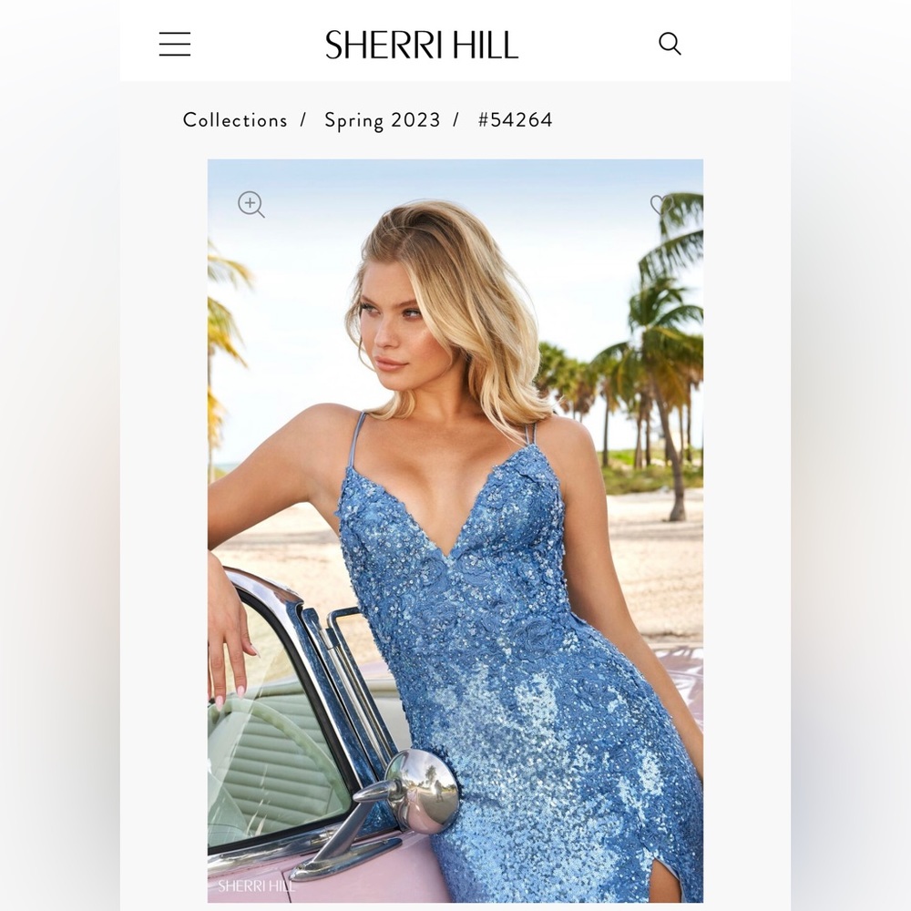 Sherri Hill size 14! Beautiful vintage blue color.